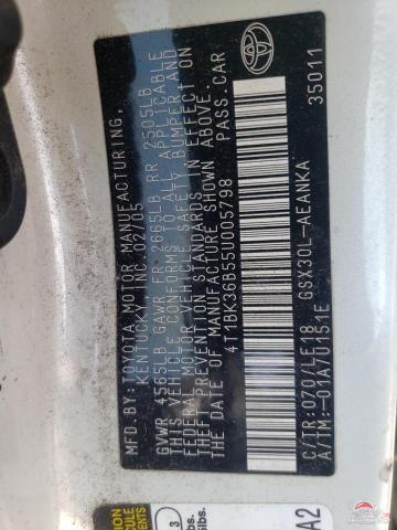 4T1BK36B55U005798 2005 TOYOTA AVALON photo no. 12