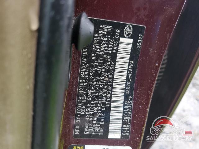 4T1BK36B16U069046 2006 TOYOTA AVALON photo no. 12