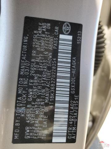 4T1BK36B27U228254 2007 TOYOTA AVALON photo no. 12