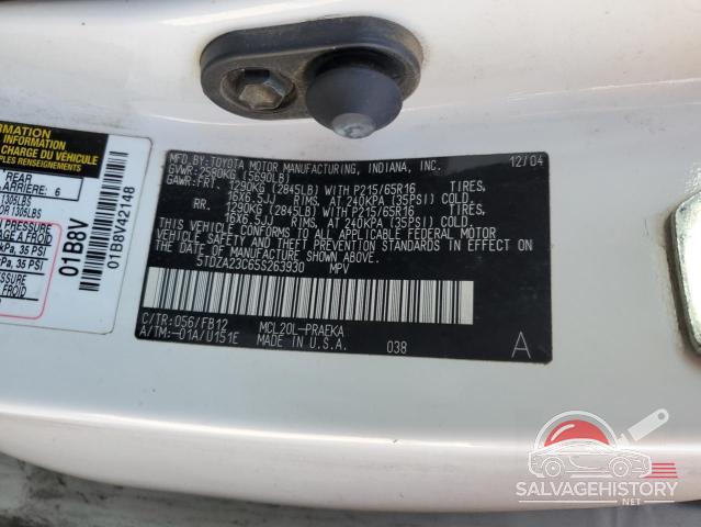 5TDZA23C65S263930 2005 TOYOTA All Models photo no. 13