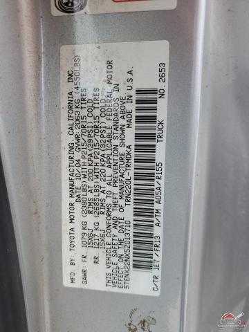 5TENX22NX5Z013710 2005 TOYOTA All Models photo no. 12