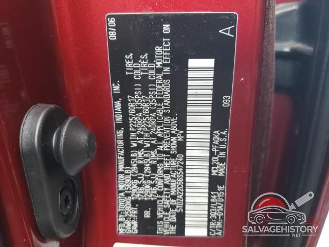 5TDZA22C66S547240 2006 TOYOTA All Models photo no. 13