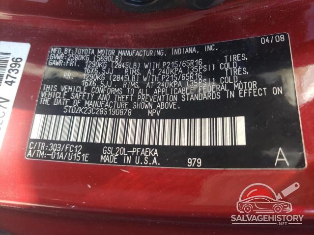 5TDZK23C28S190878 2008 TOYOTA All Models photo no. 14