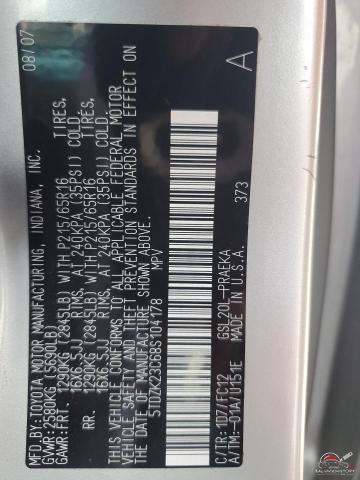 5TDZK23C68S104178 2008 TOYOTA All Models photo no. 13