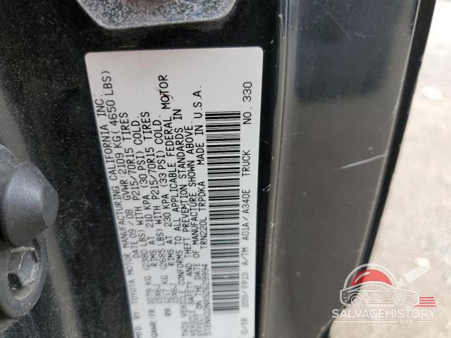 5TENX22NX9Z629994 2009 TOYOTA All Models photo no. 12