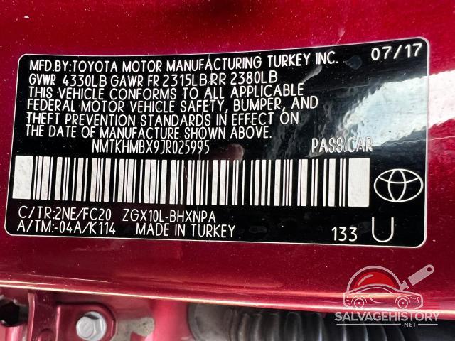 NMTKHMBX9JR025995 2018 TOYOTA C-HR photo no. 11