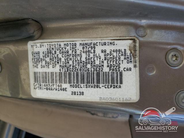 4T1BG22K0XU613622 1999 TOYOTA CAMRY photo no. 13