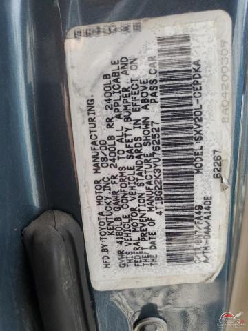 4T1BG22K3YU762527 2000 TOYOTA CAMRY photo no. 12