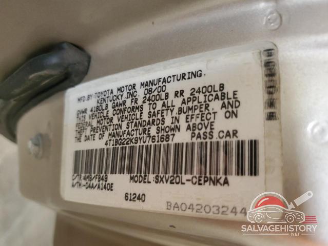 4T1BG22K9YU761687 2000 TOYOTA CAMRY photo no. 12