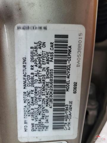 4T1BE30K23U683955 2003 TOYOTA CAMRY photo no. 12