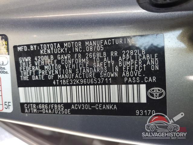 4T1BE32K96U653711 2006 TOYOTA CAMRY photo no. 12