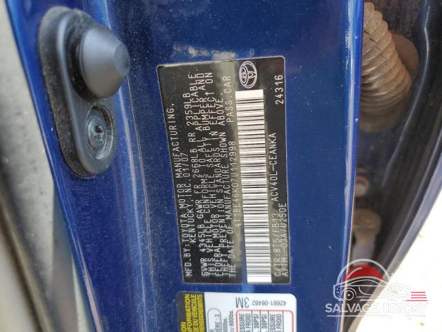4T1BE46K07U112998 2007 TOYOTA CAMRY photo no. 12
