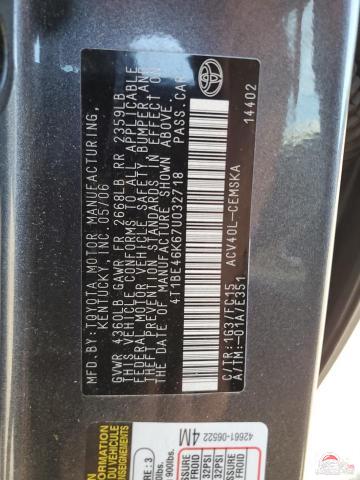 4T1BE46K67U032718 2007 TOYOTA CAMRY photo no. 12