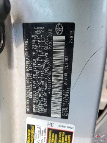 4T1BB46K18U052756 2008 TOYOTA CAMRY photo no. 12