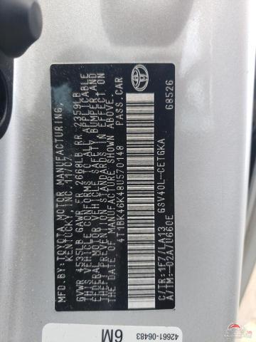 4T1BK46K48U570148 2008 TOYOTA CAMRY photo no. 12