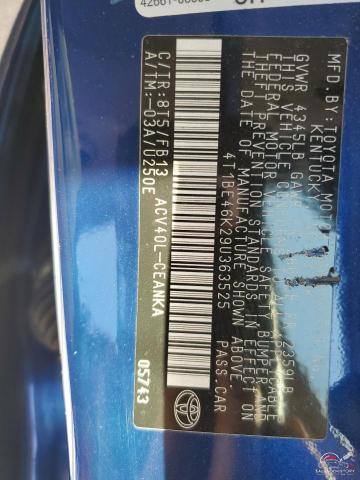 4T1BE46K29U363525 2009 TOYOTA CAMRY photo no. 12