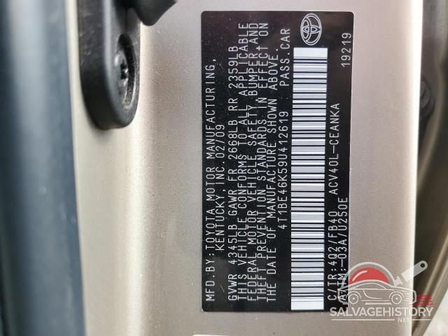 4T1BE46K59U412619 2009 TOYOTA CAMRY photo no. 12
