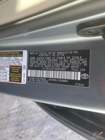 4T1BE46K79U858867 2009 TOYOTA CAMRY photo no. 12