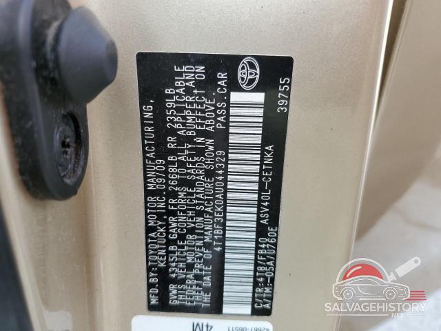 4T1BF3EK0AU044329 2010 TOYOTA CAMRY photo no. 12
