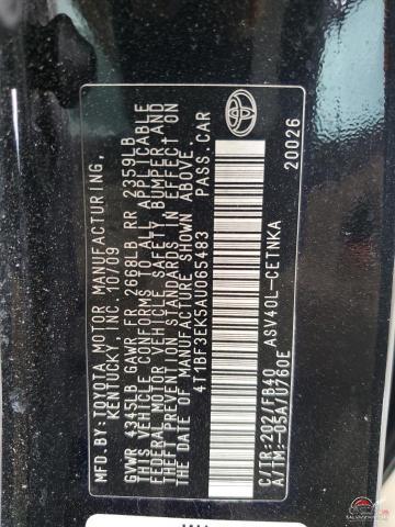 4T1BF3EK5AU065483 2010 TOYOTA CAMRY photo no. 12