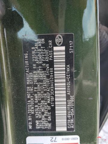 4T1BF3EK8AU528488 2010 TOYOTA CAMRY photo no. 12