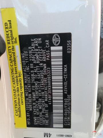 4T4BF3EK8AR065323 2010 TOYOTA CAMRY photo no. 12