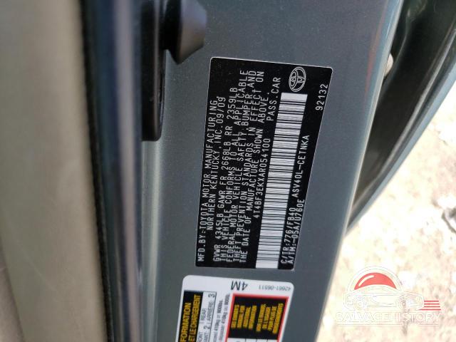 4T4BF3EKXAR054100 2010 TOYOTA CAMRY photo no. 12