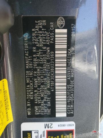 4T1BF3EK3BU231369 2011 TOYOTA CAMRY photo no. 12