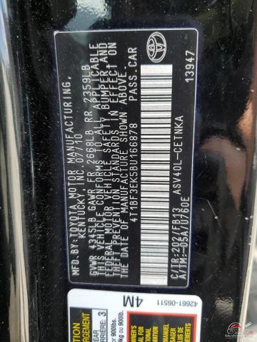 4T1BF3EK5BU166878 2011 TOYOTA CAMRY photo no. 12