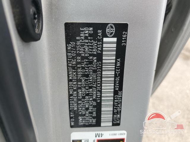 4T4BF3EKXBR093125 2011 TOYOTA CAMRY photo no. 12