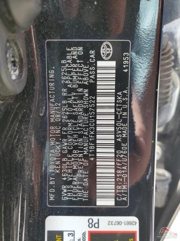 4T1BF1FK3CU157522 2012 TOYOTA CAMRY photo no. 12