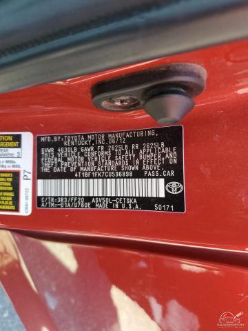 4T1BF1FK7CU596898 2012 TOYOTA CAMRY photo no. 12