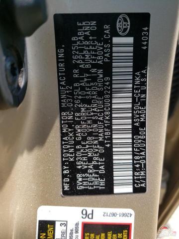 4T1BF1FK8CU082249 2012 TOYOTA CAMRY photo no. 12