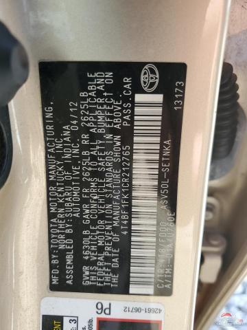 4T4BF1FK1CR212765 2012 TOYOTA CAMRY photo no. 12