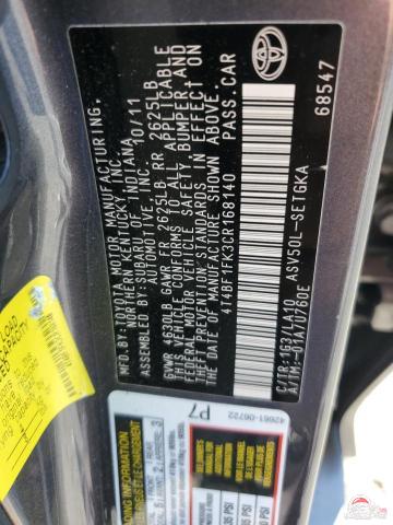 4T4BF1FK3CR168140 2012 TOYOTA CAMRY photo no. 12