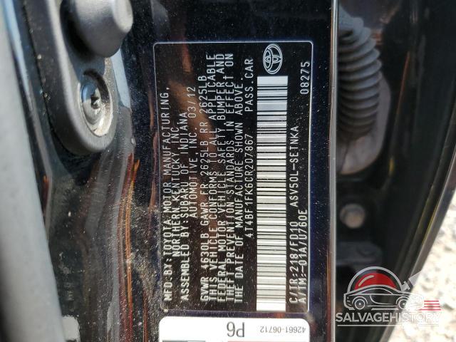 4T4BF1FK6CR207867 2012 TOYOTA CAMRY photo no. 12