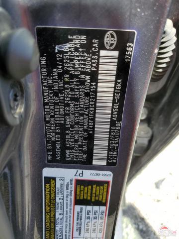 4T4BF1FK8CR217154 2012 TOYOTA CAMRY photo no. 12