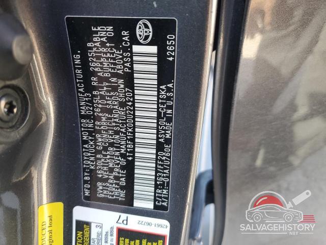 4T1BF1FK0DU224207 2013 TOYOTA CAMRY photo no. 12