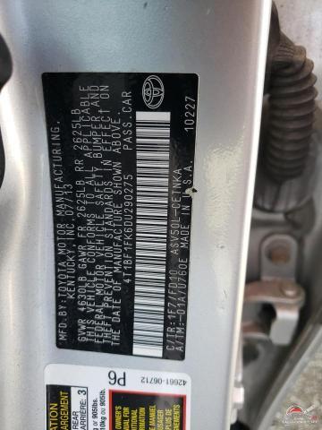 4T1BF1FK6DU290275 2013 TOYOTA CAMRY photo no. 13