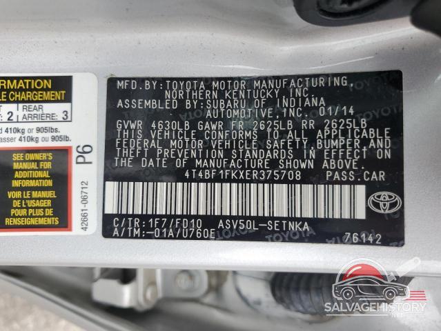 4T4BF1FKXER375708 2014 TOYOTA CAMRY photo no. 12