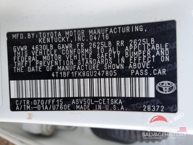 4T1BF1FK8GU247805 2016 TOYOTA CAMRY photo no. 12