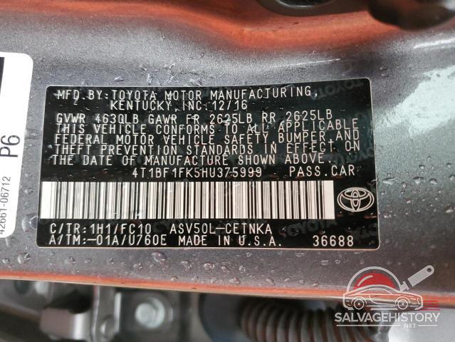 4T1BF1FK5HU375999 2017 TOYOTA CAMRY photo no. 12