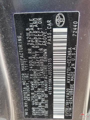 4T1B11HK4JU555315 2018 TOYOTA CAMRY photo no. 13