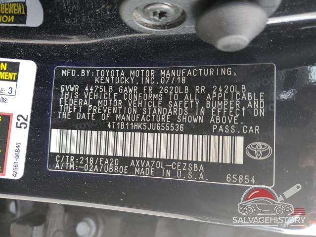 4T1B11HK5JU655536 2018 TOYOTA CAMRY photo no. 12