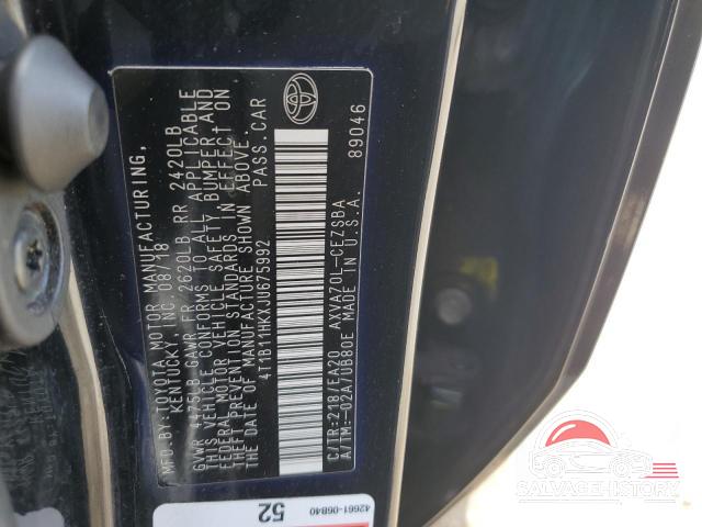 4T1B11HKXJU675992 2018 TOYOTA CAMRY photo no. 12