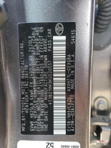 4T1B21HK9KU520557 2019 TOYOTA CAMRY photo no. 12