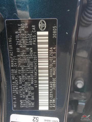 4T1F11AK2MU452071 2021 TOYOTA CAMRY photo no. 12