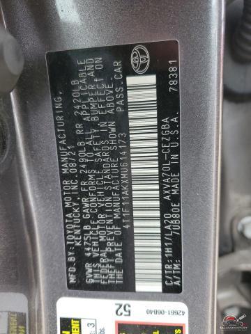4T1F11AKXMU614173 2021 TOYOTA CAMRY photo no. 12