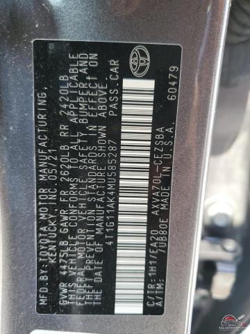 4T1G11AK4MU585287 2021 TOYOTA CAMRY photo no. 12