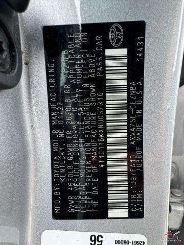 4T1C11BKXNU057316 2022 TOYOTA CAMRY photo no. 10